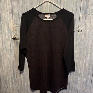 Lularoe Randy Black and Dark Red Speckles